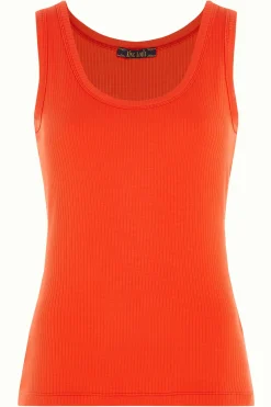 King Louie Tops & Shirts|Brigitta Top Uni Rib Sun Orange