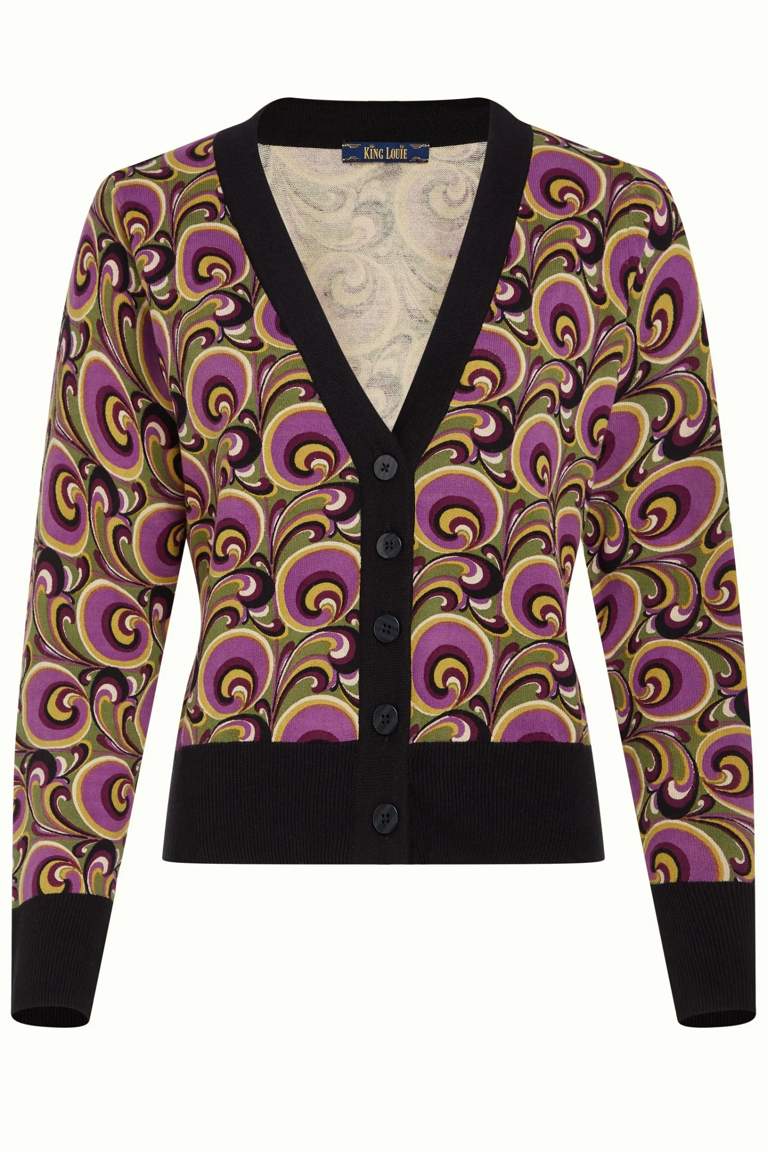 King Louie Vesten|Cardi Deep V Patchouli Olive Green