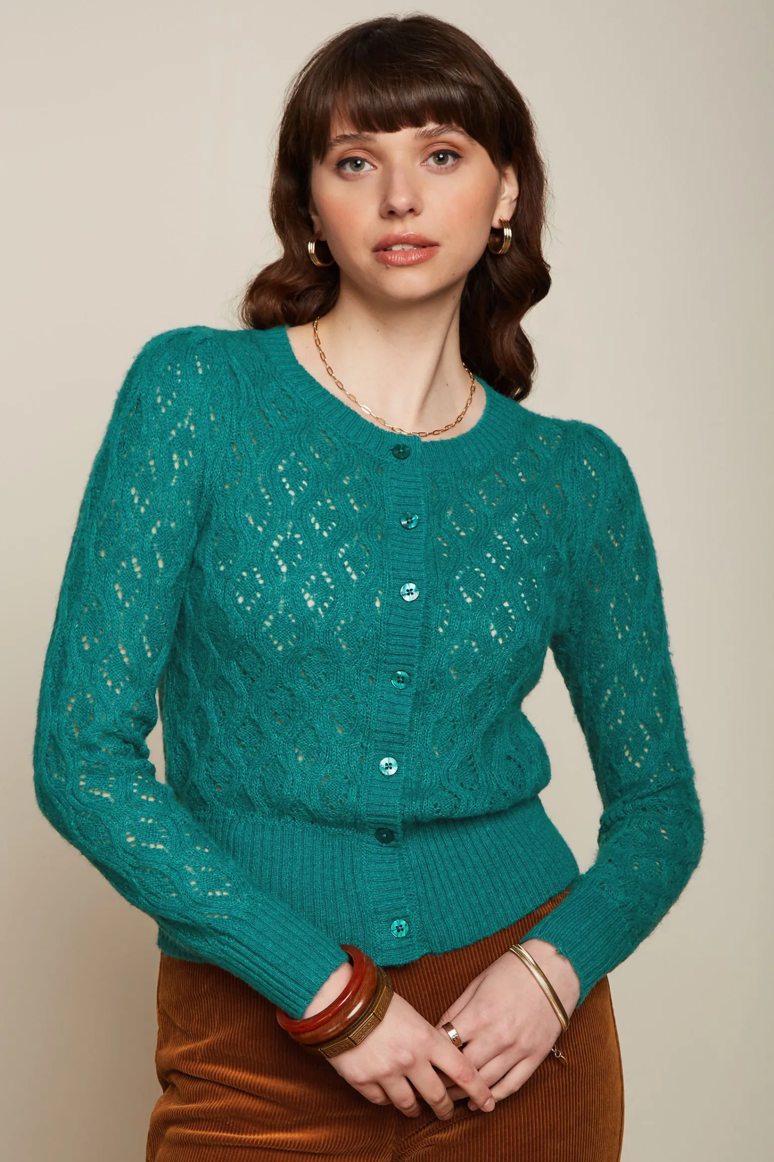 King Louie Vesten|Cardi Puff Borgo Ponderosa Green