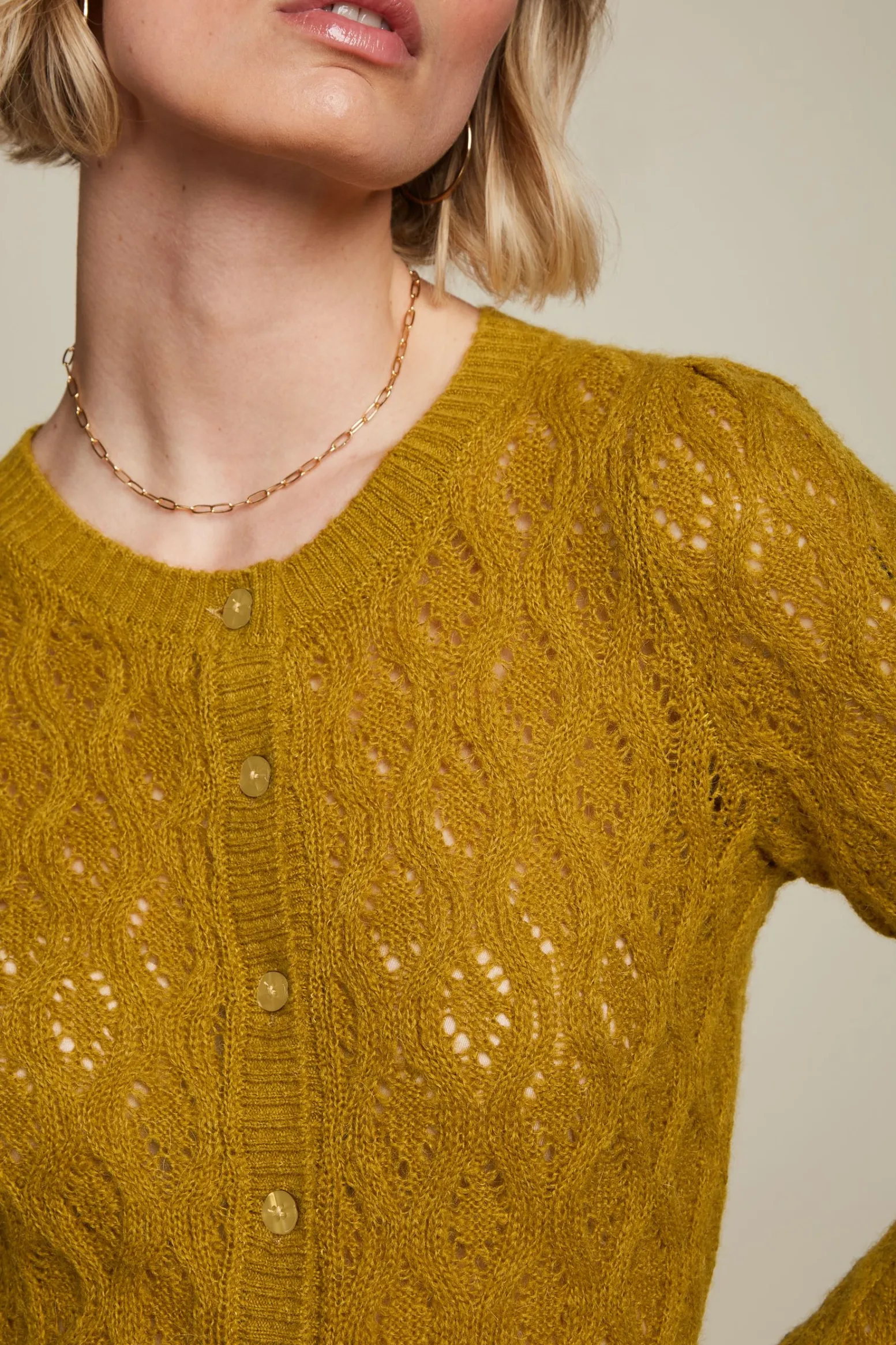 King Louie Vesten|Cardi Puff Borgo Koi Yellow