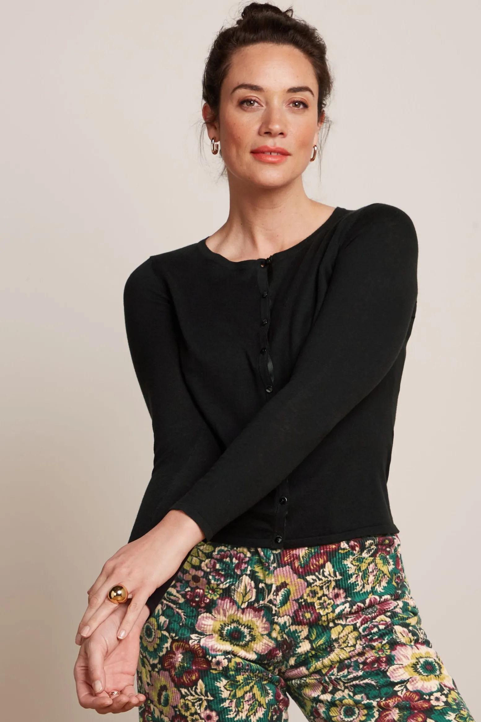 King Louie Vesten|Cardi Roundneck Cocoon Black