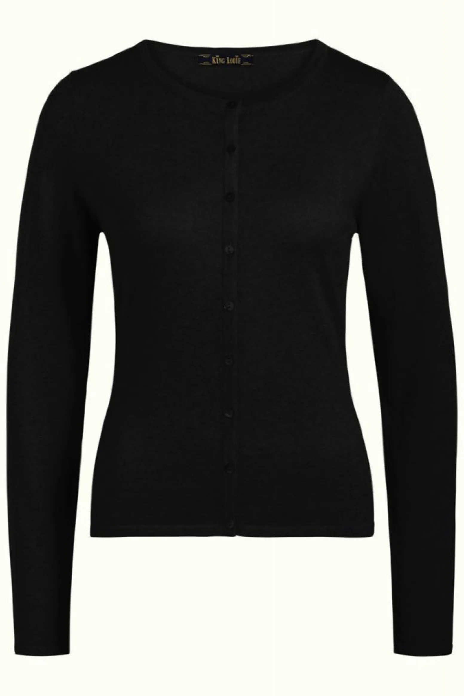 King Louie Vesten|Cardi Roundneck Cocoon Black