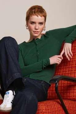 King Louie Vesten|Cardi Roundneck Cocoon Forest Green