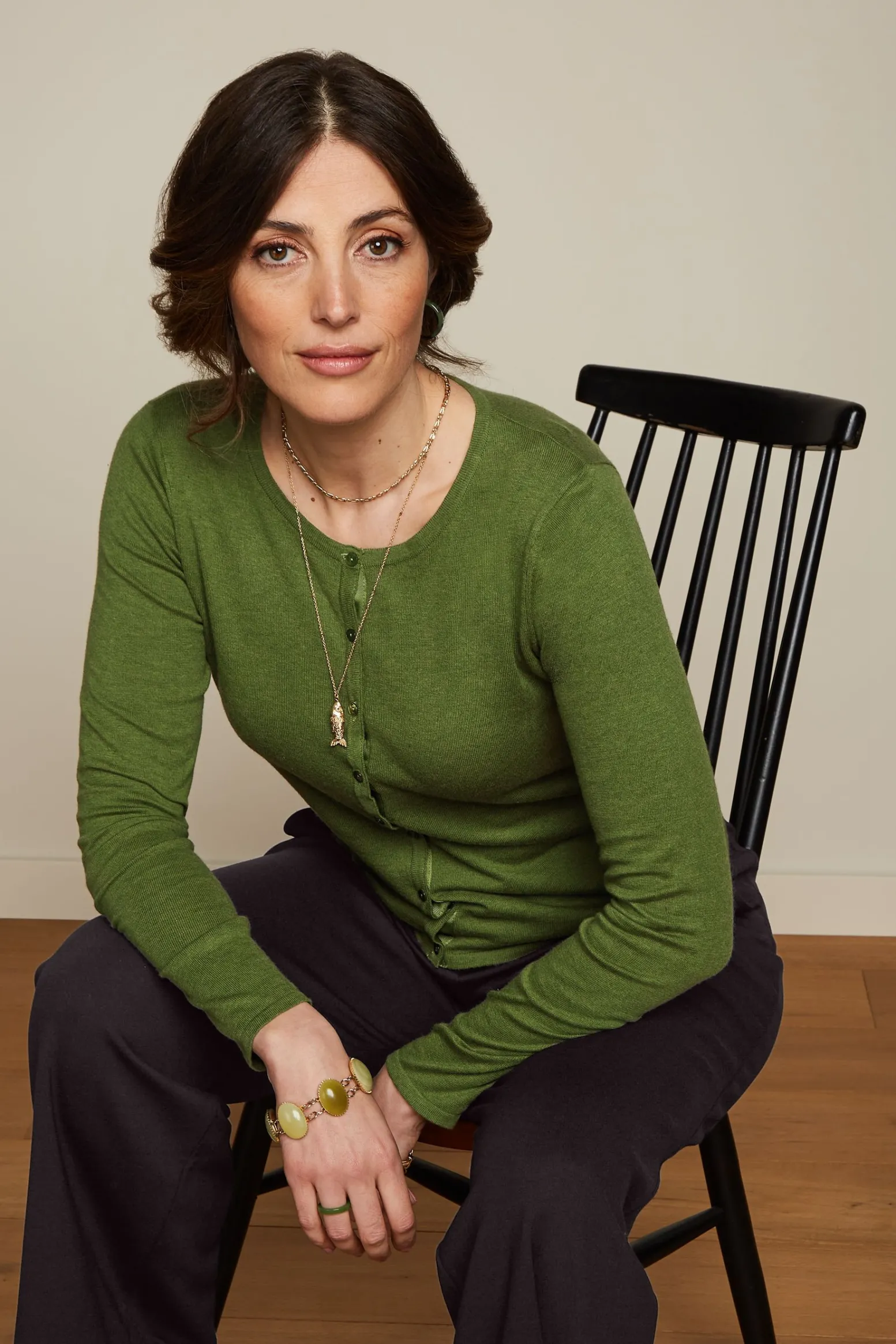 King Louie Vesten|Cardi Roundneck Cocoon Posey Green