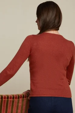 King Louie Vesten|Cardi Roundneck Cocoon Patina Brown