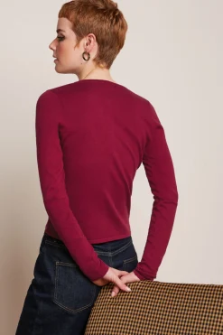 King Louie Vesten|Cardi Roundneck Cocoon Beaujolais Red