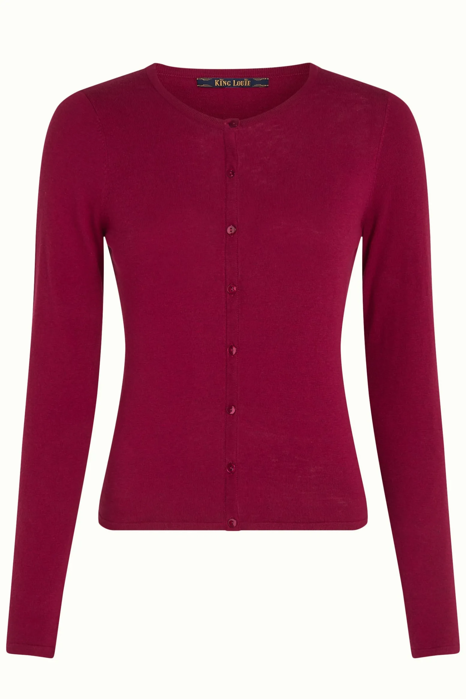 King Louie Vesten|Cardi Roundneck Cocoon Beaujolais Red