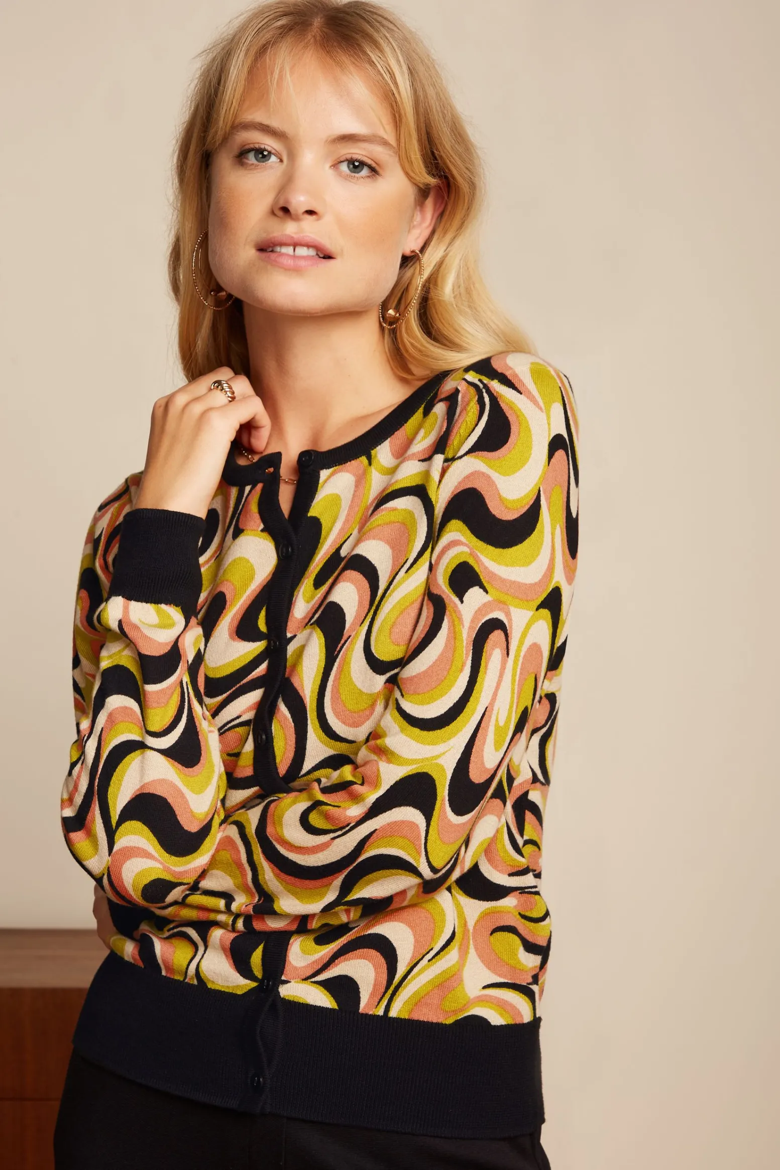 King Louie Vesten|Cardi Roundneck Manic Spring Yellow