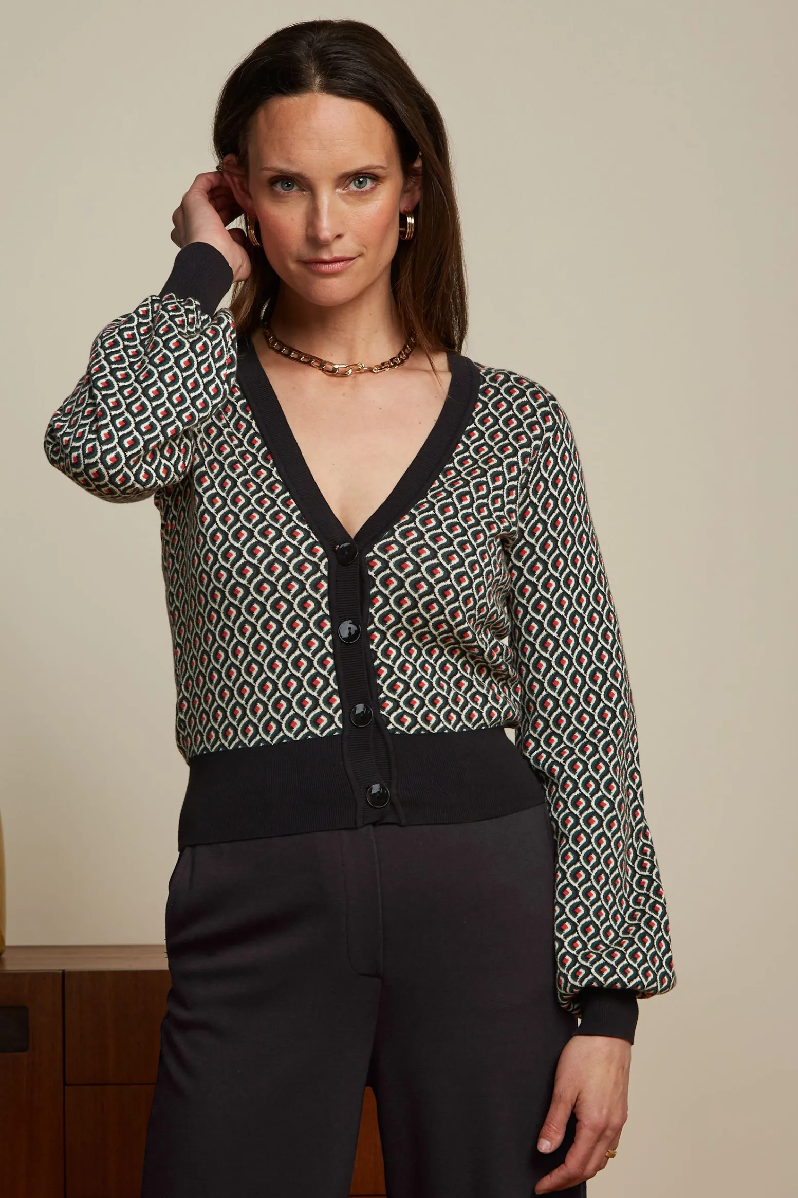 King Louie Vesten|Cardi V Bell Violette Black
