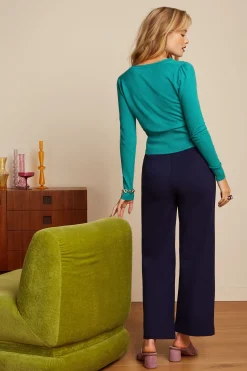 King Louie Vesten|Cardi V Cocoon Dark Aqua Green