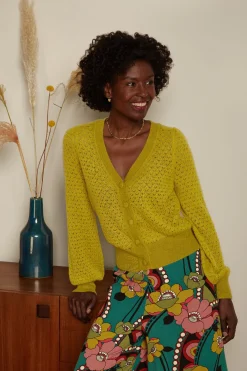 King Louie Vesten|Cardi V Deco Lentil Green