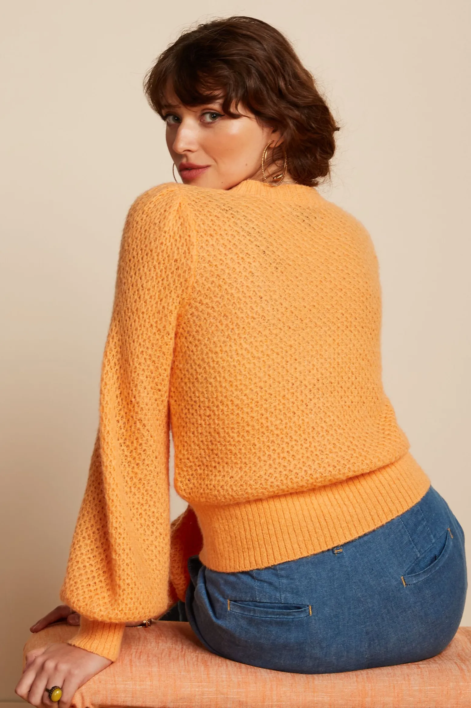 King Louie Vesten|Cardi V Farfalle Mock Orange