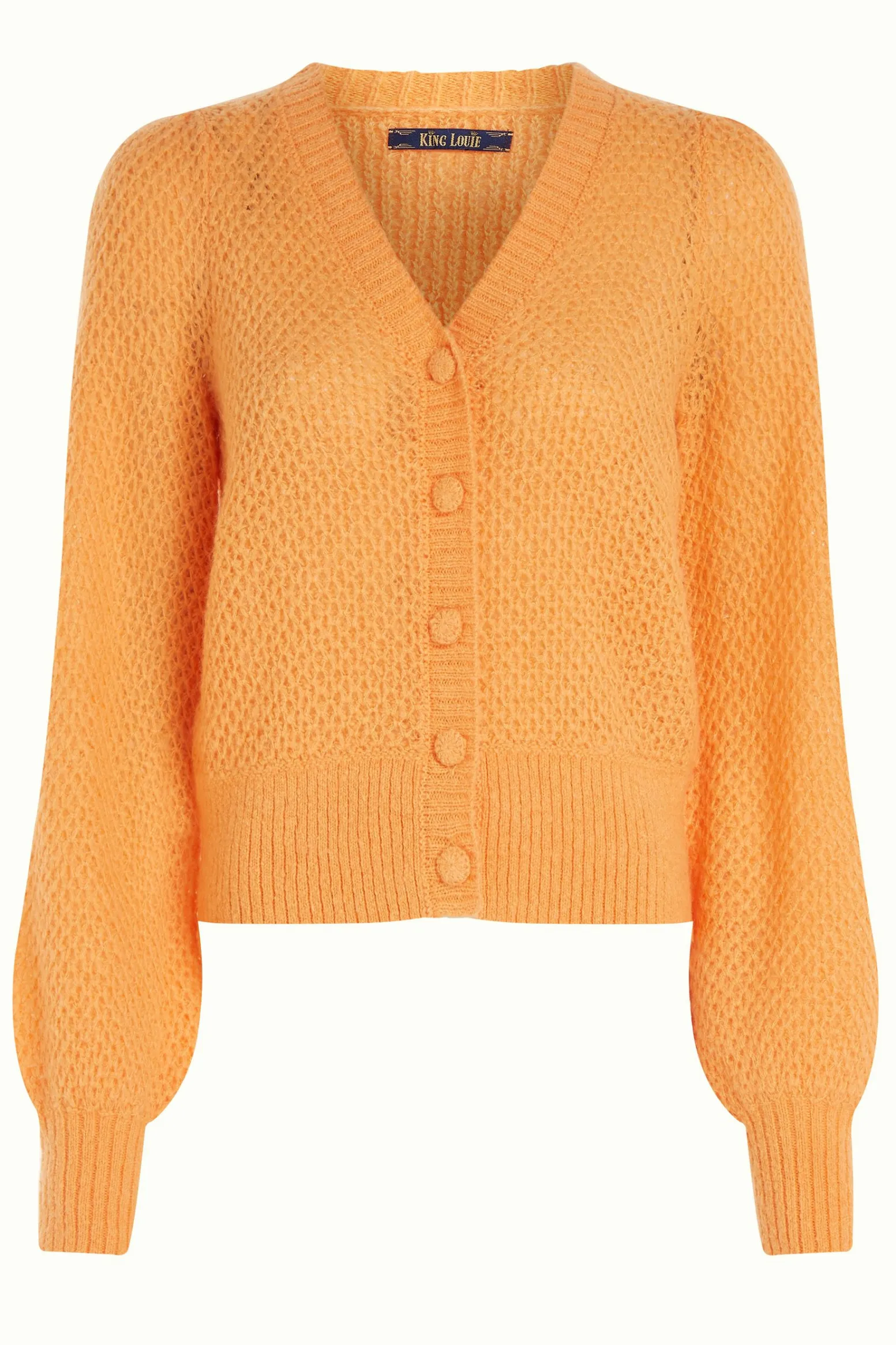 King Louie Vesten|Cardi V Farfalle Mock Orange