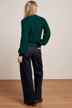 King Louie Vesten|Cardi V Farfalle Pine Green