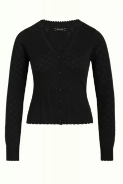 King Louie Vesten|Cardi V Heart Ajour BCI Black