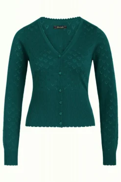 King Louie Vesten|Cardi V Heart Ajour BCI Dragonfly Green