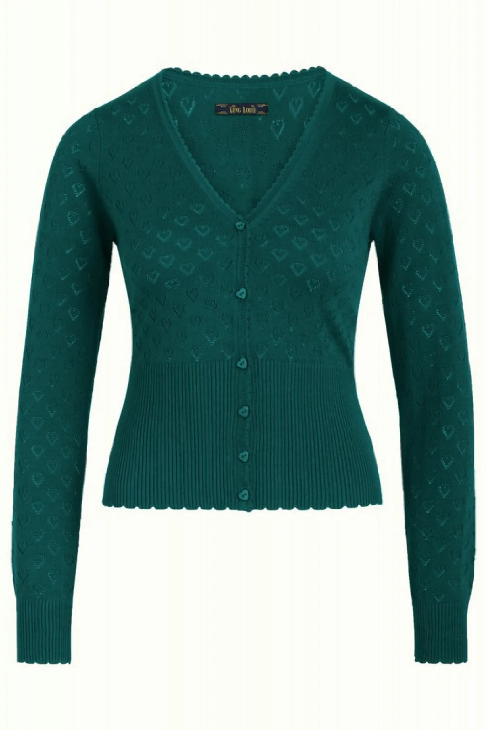 King Louie Vesten|Cardi V Heart Ajour BCI Dragonfly Green