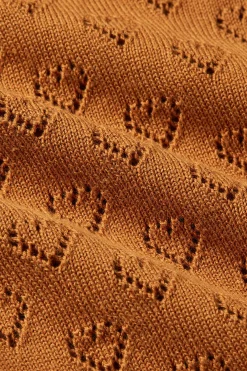 King Louie Vesten|Cardi V Heart Ajour BCI Maple Orange