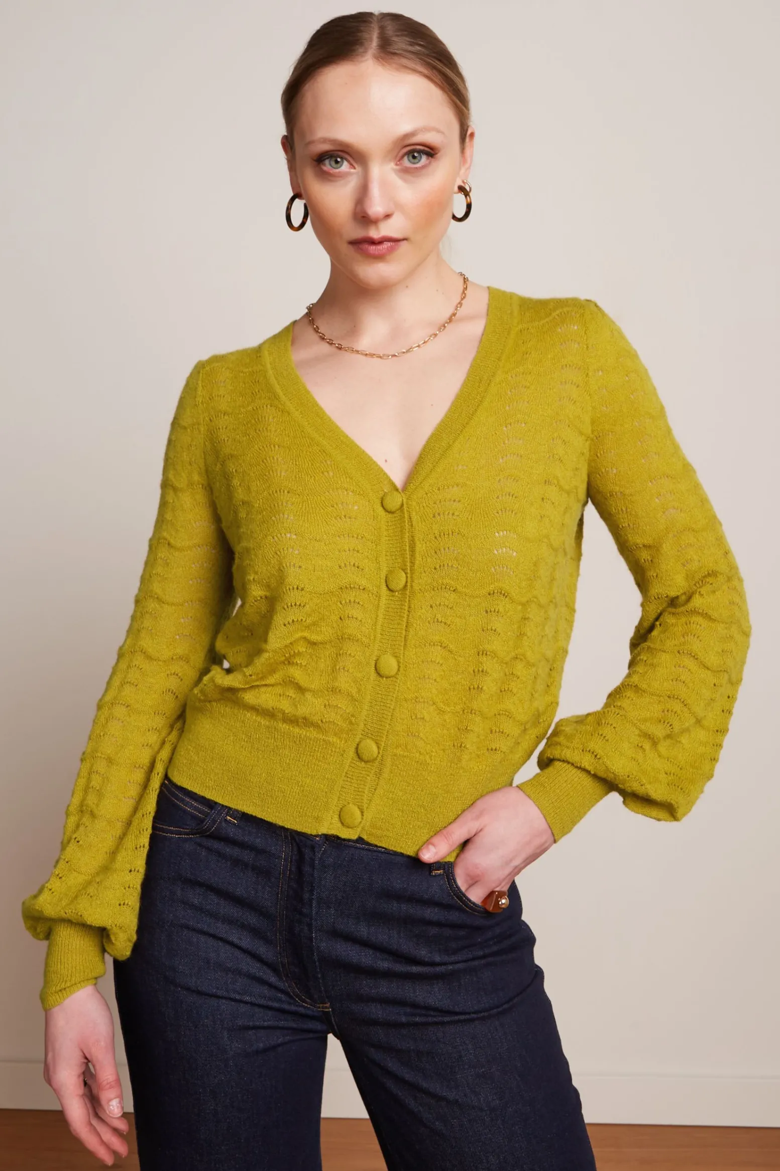 King Louie Vesten|Cardi V Terme Koi Yellow