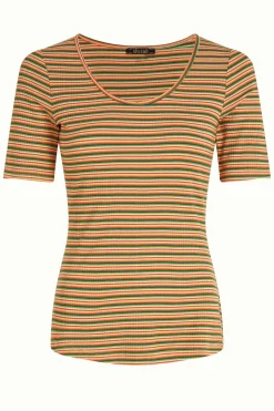 King Louie Tops & Shirts|Carice Top Boxy Stripe Ponderosa Green