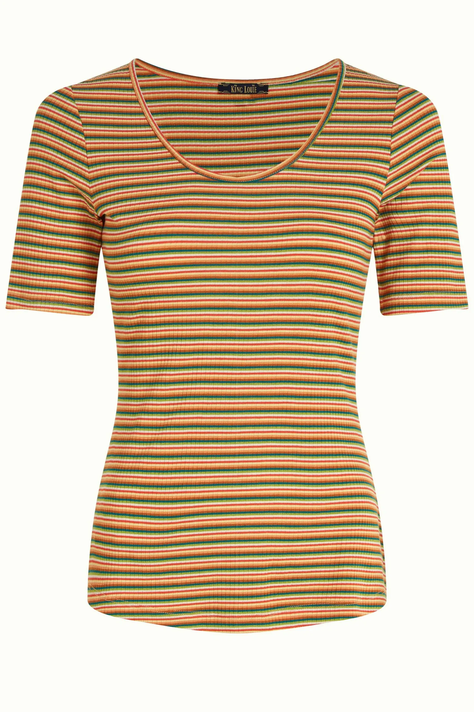 King Louie Tops & Shirts|Carice Top Boxy Stripe Ponderosa Green