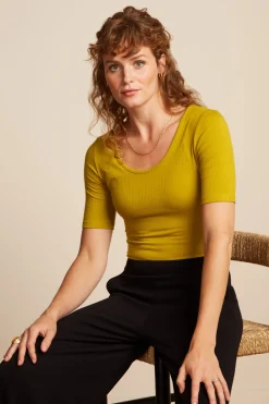 King Louie Tops & Shirts|Carice Top Uni Rib Curry Yellow