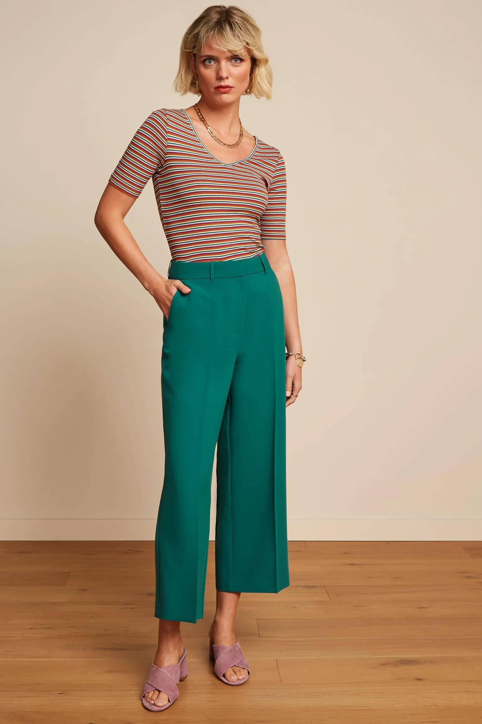 King Louie Tops & Shirts|Carice V Top Jones Stripe Ponderosa Green