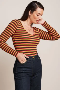 King Louie Tops & Shirts|Carice V Top Mimmi Stripe Cabernet Red