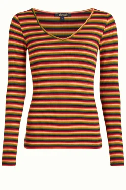 King Louie Tops & Shirts|Carice V Top Mimmi Stripe Cabernet Red