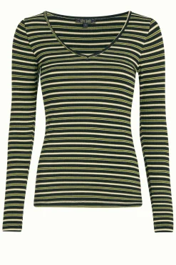 King Louie Tops & Shirts|Carice V Top Pimm Stripe Woodbine Green