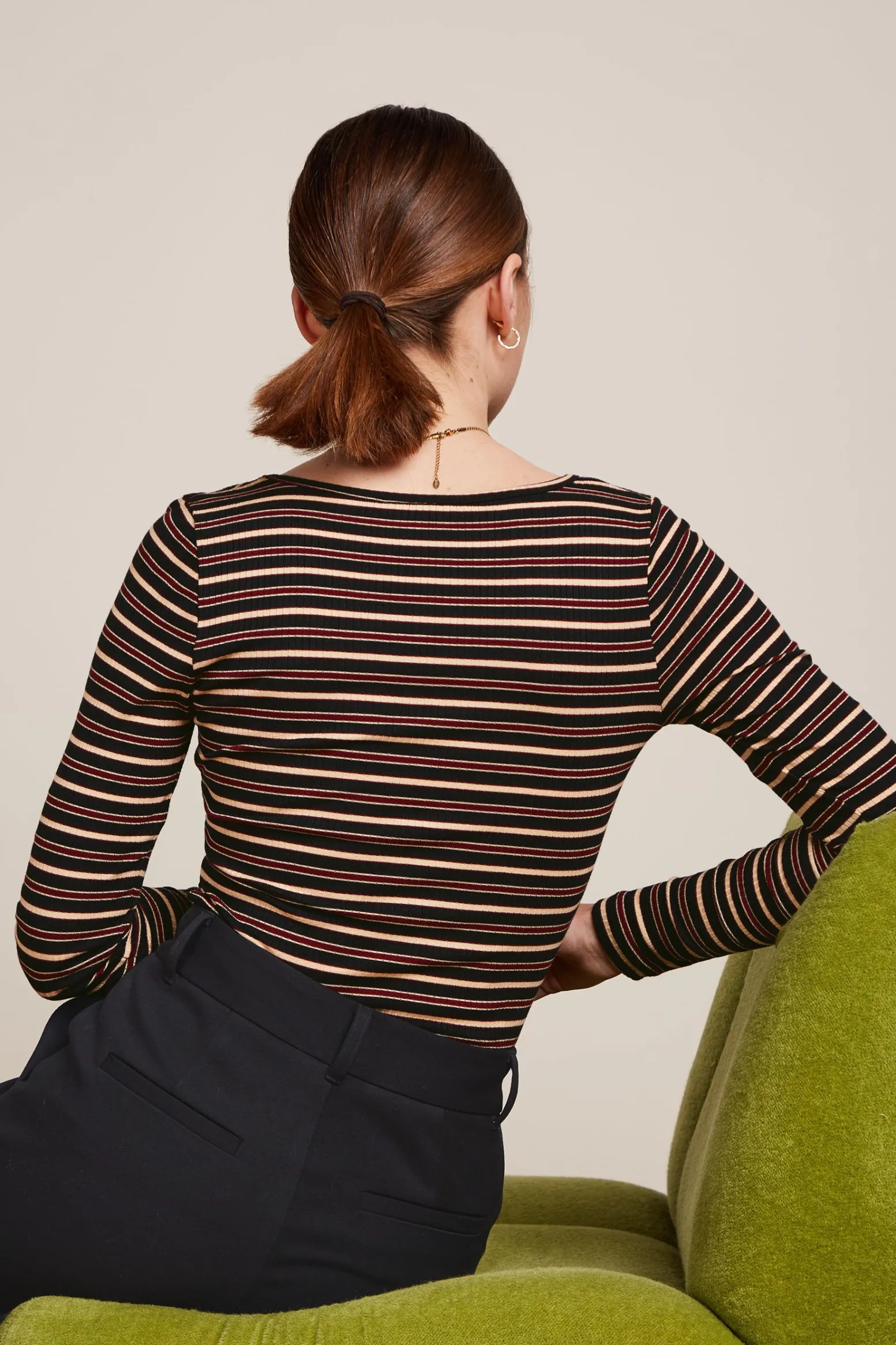 King Louie Tops & Shirts|Carice V Top Pimm Stripe Cabernet Red