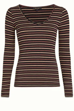 King Louie Tops & Shirts|Carice V Top Pimm Stripe Cabernet Red