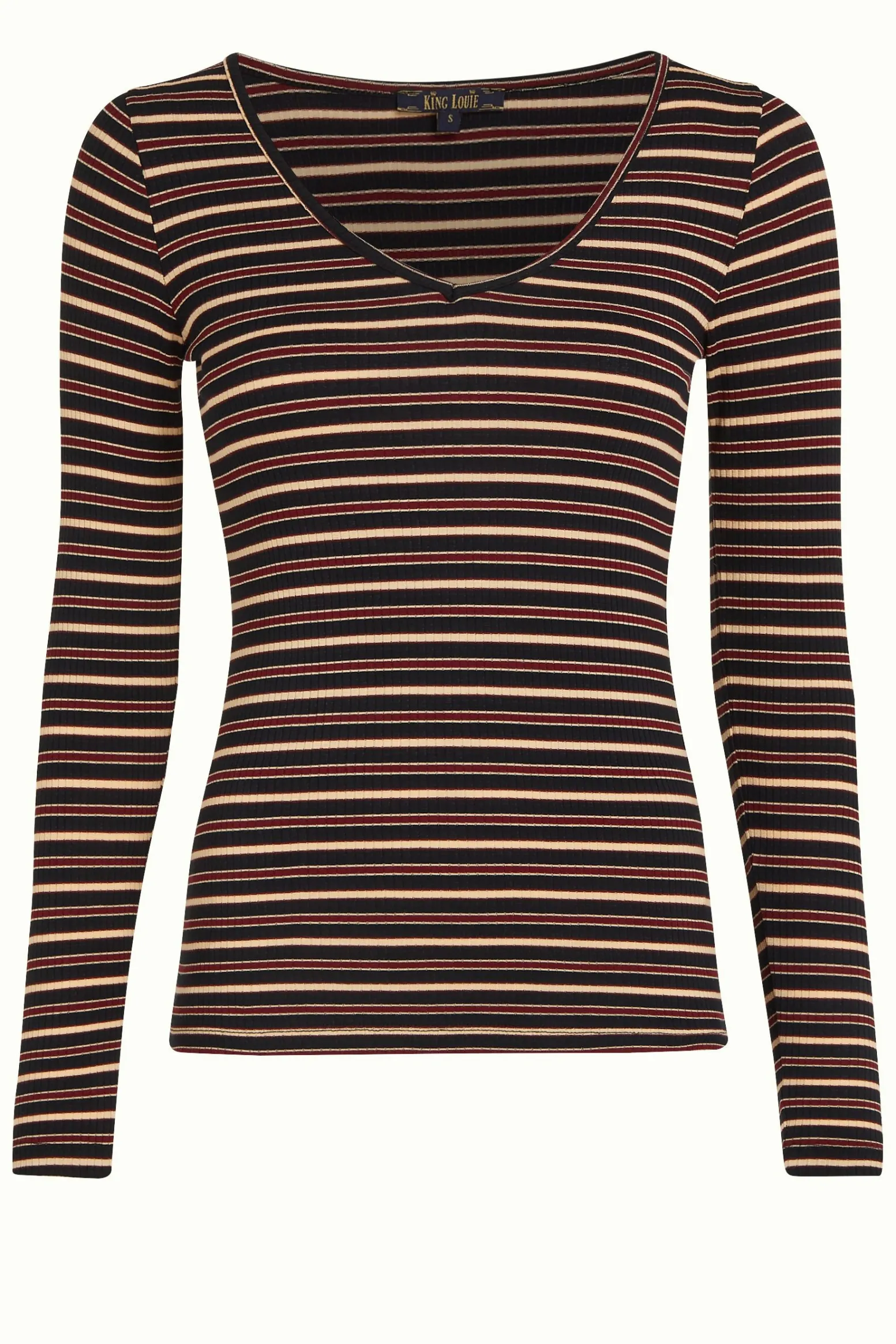 King Louie Tops & Shirts|Carice V Top Pimm Stripe Cabernet Red
