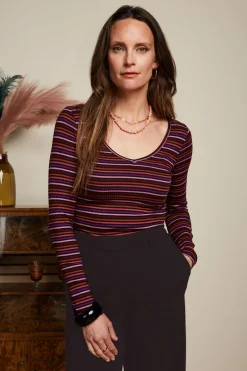 King Louie Tops & Shirts|Carice V Top Rolla Stripe Mesa Pink