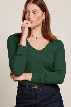 King Louie Tops & Shirts|Carice V Top Uni Rib Forest Green
