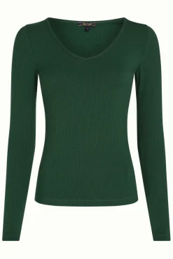 King Louie Tops & Shirts|Carice V Top Uni Rib Forest Green