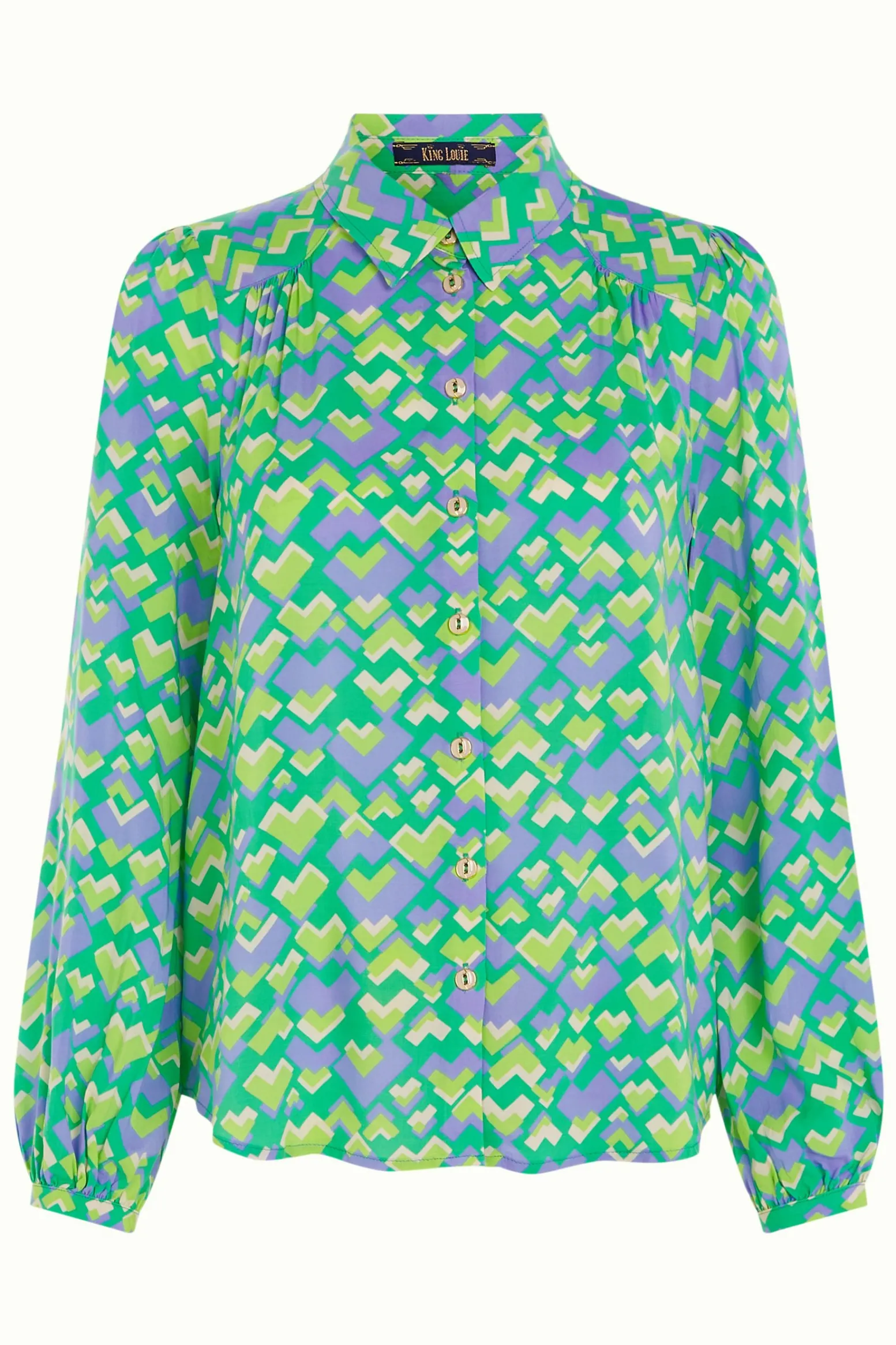 King Louie Blouses|Carina Blouse Cocktail Simply Green