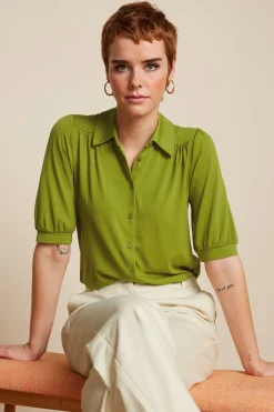 King Louie Blouses|Carina Blouse Ecovero Light Woodbine Green
