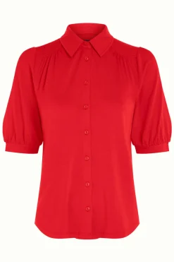 King Louie Blouses|Carina Blouse Ecovero Light Fiery Red