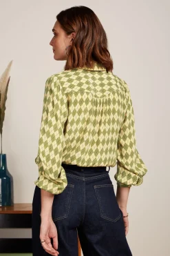 King Louie Blouses|Carina Blouse Farrow Guacemole