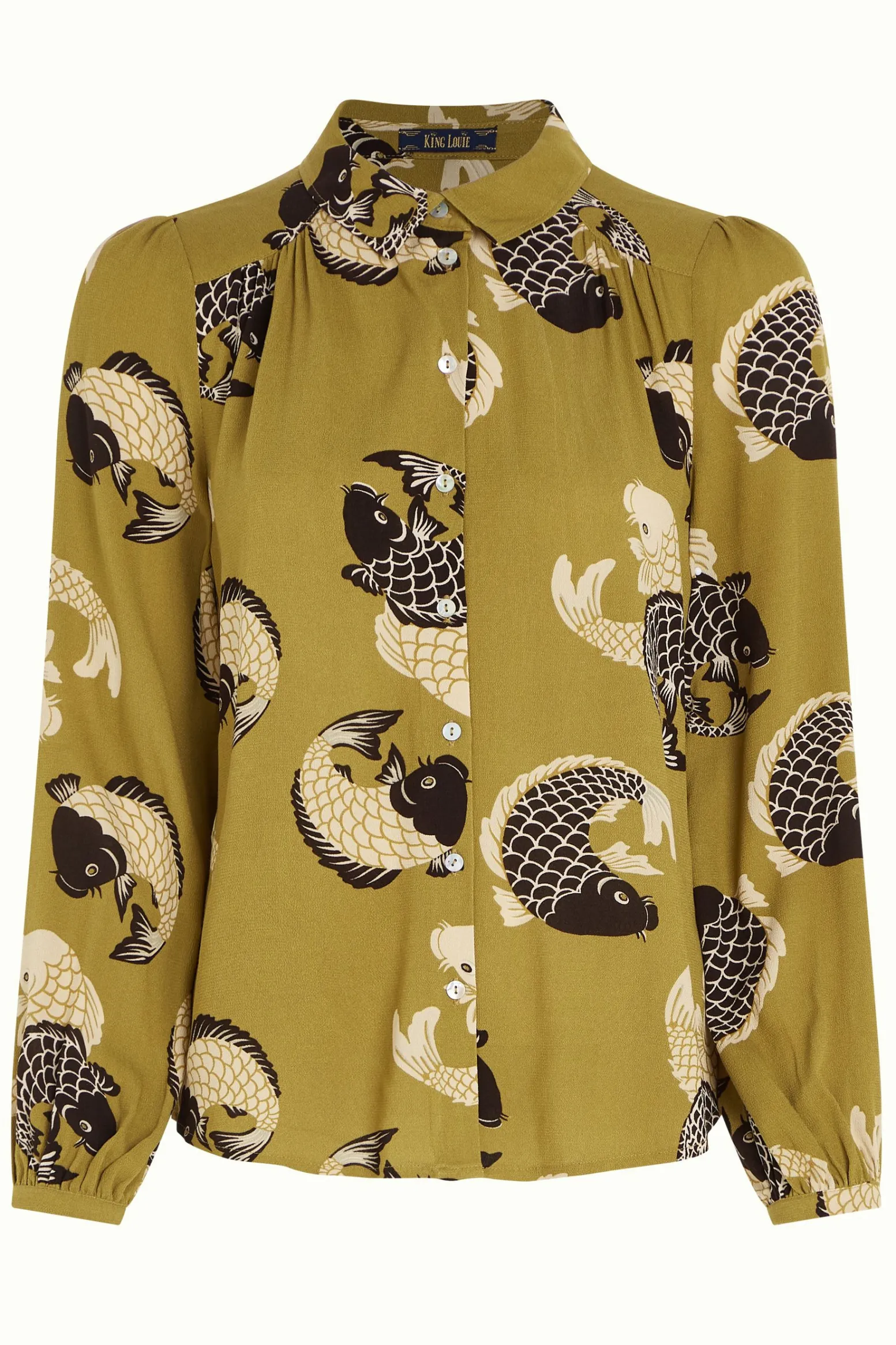 King Louie Blouses|Carina Blouse Koi Chartreuse Yellow