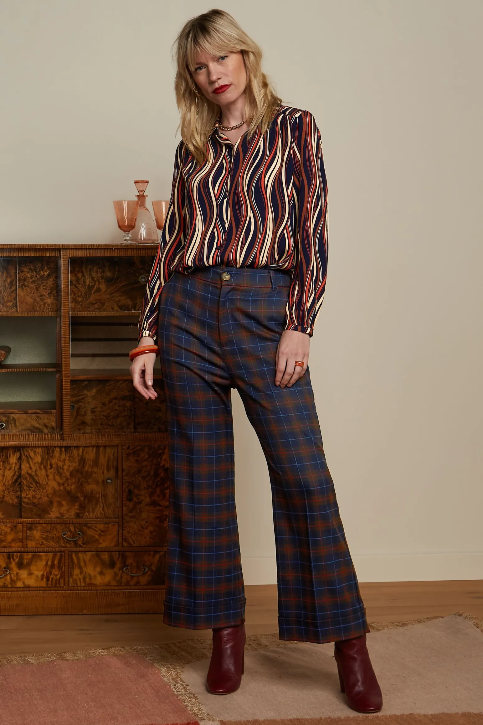 King Louie Blouses|Carina Blouse Merrill Blue