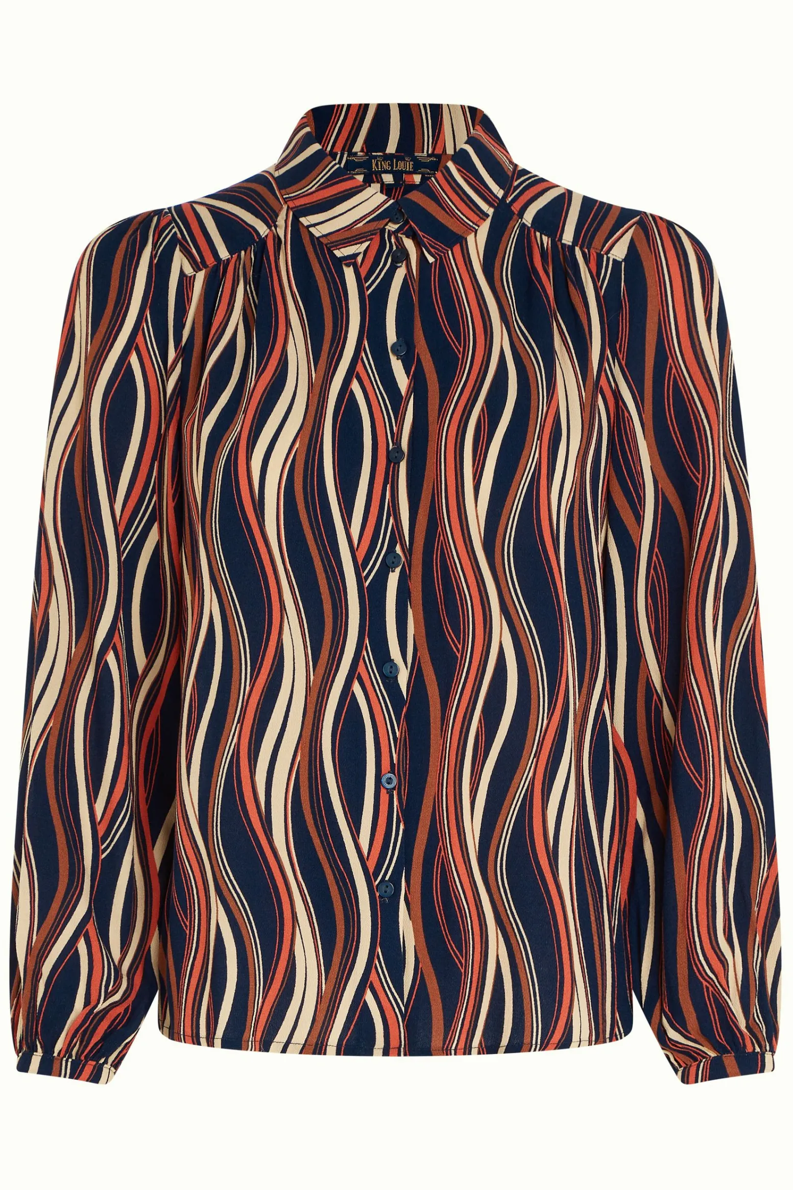 King Louie Blouses|Carina Blouse Merrill Blue