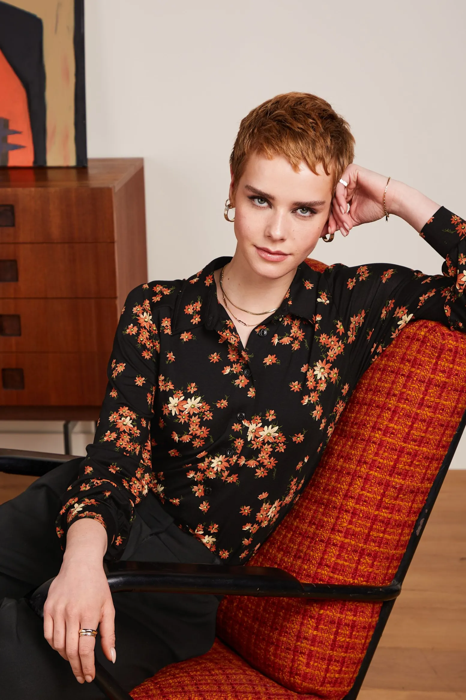 King Louie Blouses|Carina Blouse Rivera Black