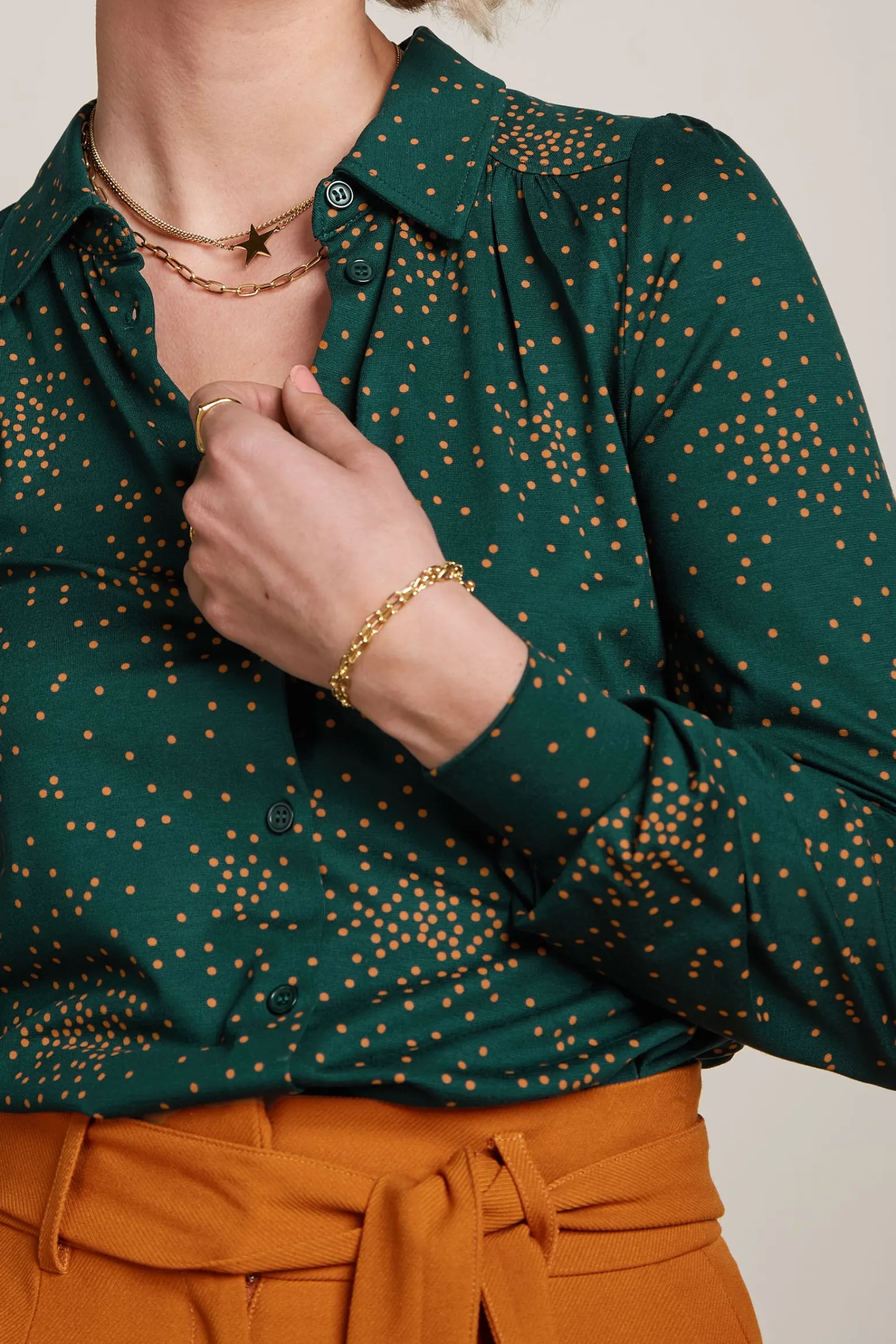 King Louie Blouses|Carina Blouse Valentine Pine Green