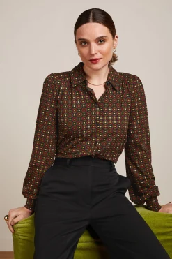 King Louie Blouses|Carina Blouse Valley Cabernet Red