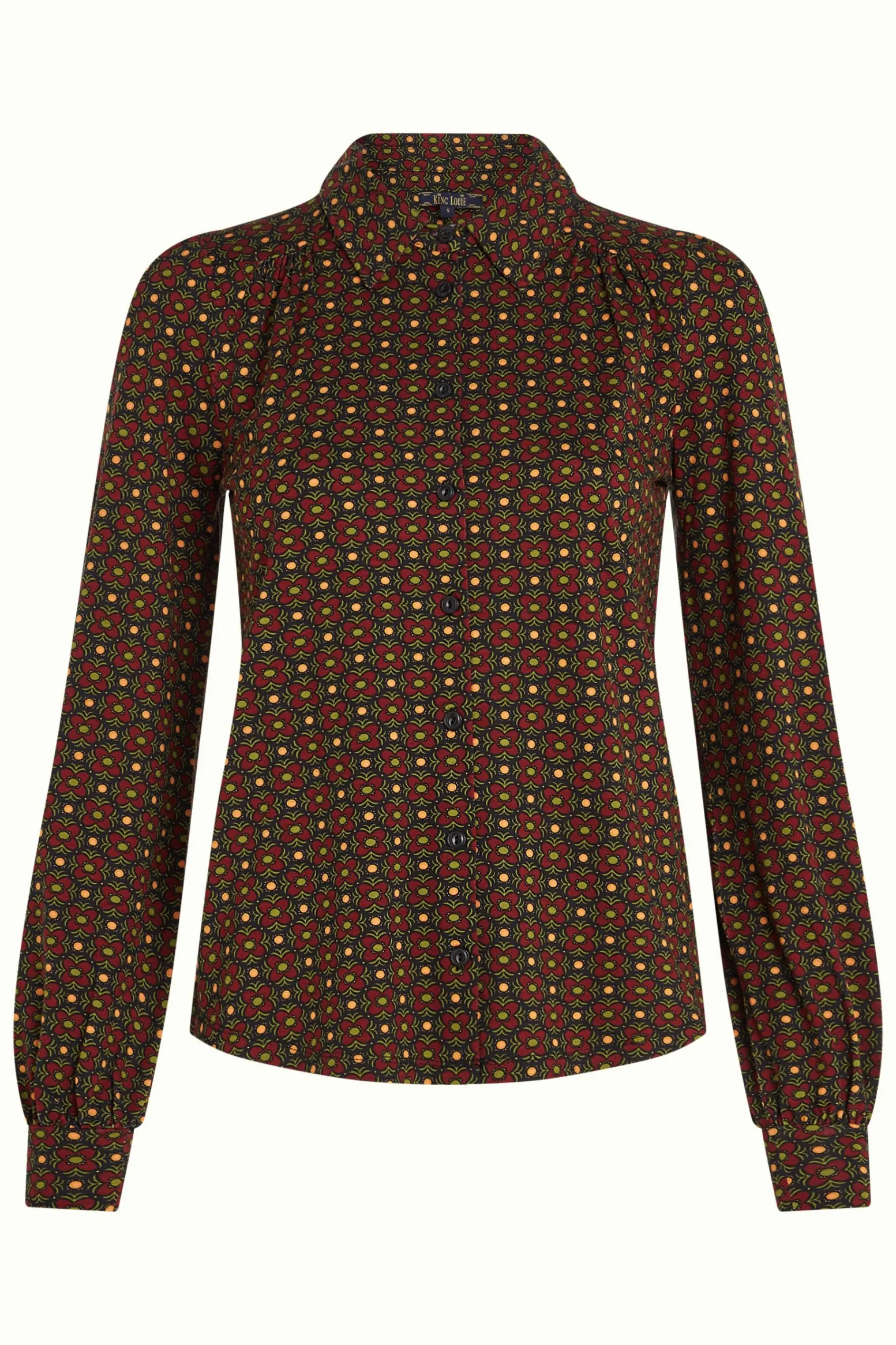 King Louie Blouses|Carina Blouse Valley Cabernet Red