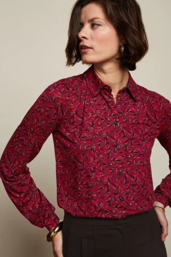 King Louie Blouses|Carina Blouse Vinti Cherry Red