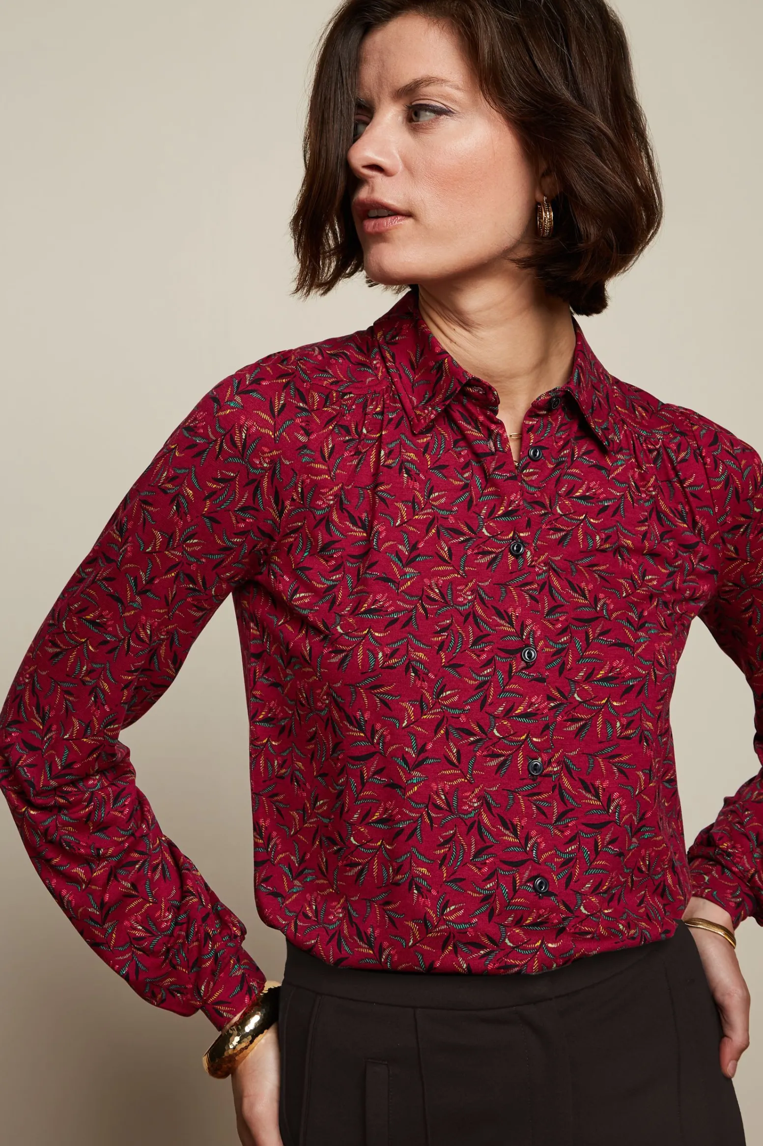 King Louie Blouses|Carina Blouse Vinti Cherry Red