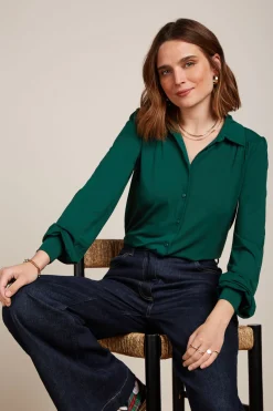 King Louie Blouses|Carina Blouse Viscose Light Urban Green